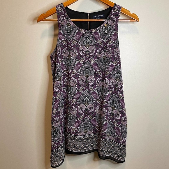 Max Edition Purple Boho Double Layer Tank Top - Picture 1 of 15